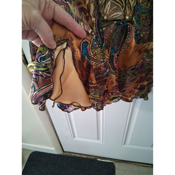 Silk Mary L Couture Top Nordstrom Wild Paisley Small Style #2932 VINTAGE NWT - Picture 8 of 11